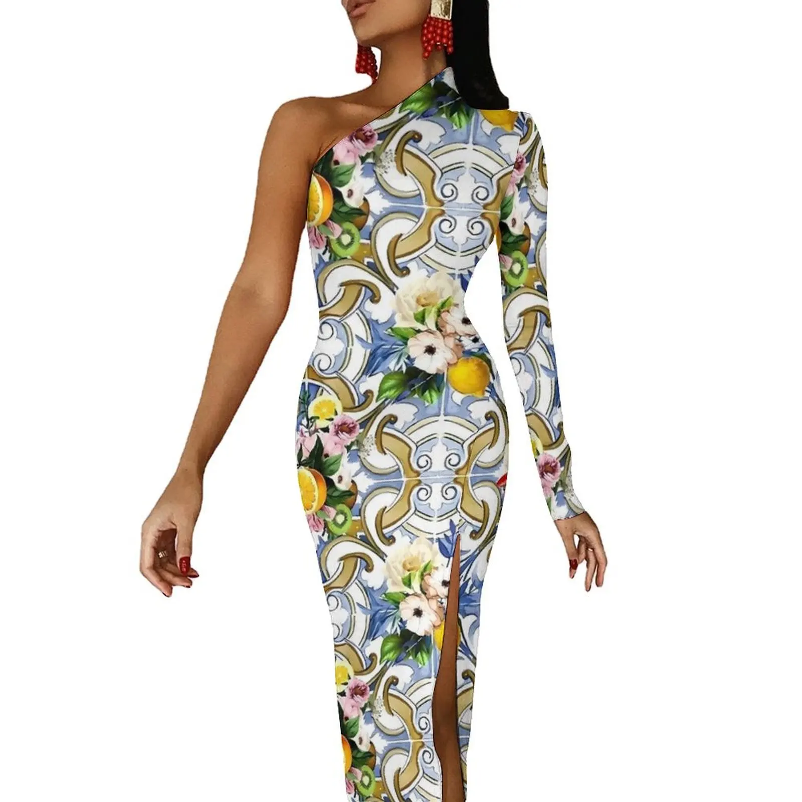 Лимонное длинное платье в стиле ретро женское вечернее макси из сицилийской