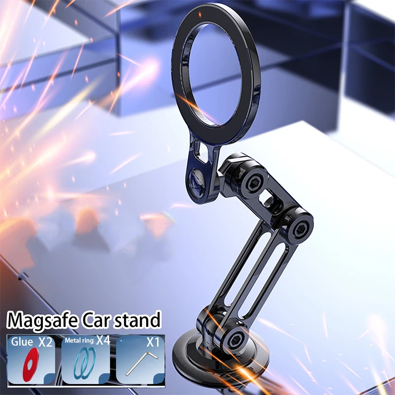 

Magsafe вращающийся на 360 ° металлический магнитный автомобильный держатель для телефона Складная подставка для телефона магнитное крепление на вентиляционное отверстие GPS Поддержка всех телефонов