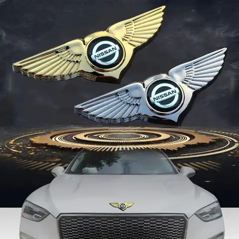 3D наклейка с эмблемой крыльев передней решетки автомобиля, наклейка для Nissan Qashqai Juke Leaf Micra Sentra патруль Maxima X-TRAIL Murano, боковой значок