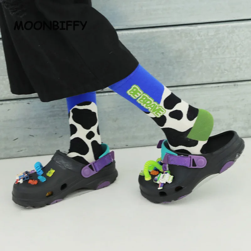 

Cow Spots Cartoon Cute Combed Cotton Socks Childlike Personality Funny Girl Sock Happy Skateboard Socks for Girls Calcetines