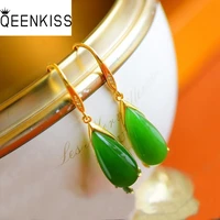 qeenkiss eg5219 fine jewelry wholesale fashion woman bride mother birthday wedding gift water drop jade 24kt gold drop earrings