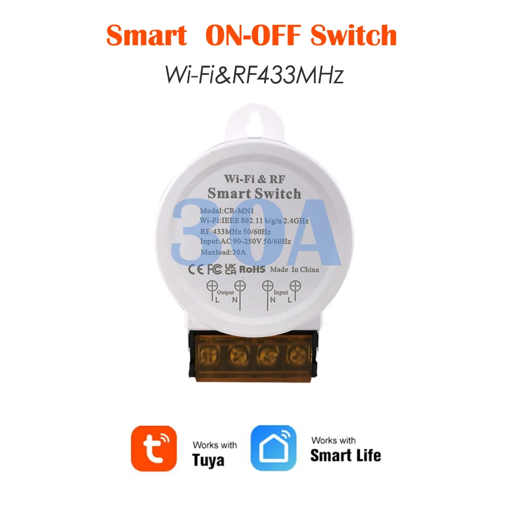 Фото Умный выключатель COLOROK с поддержкой Wi-Fi и RF433, 30 А, 90-250 В №2