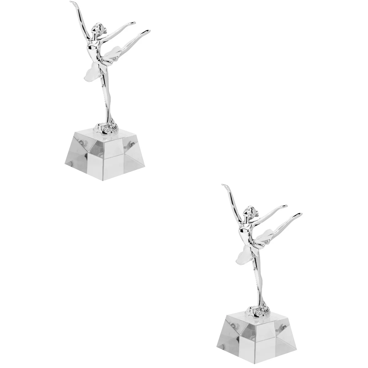 

2pcs Ballet Dance Trophy Cup Silver Award Trophy Model Crystal Trophy for Kids