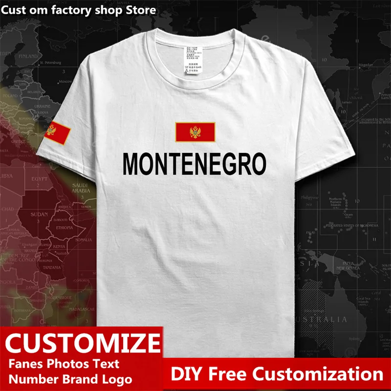 

Montenegro Crna Gora Montenegrin MNE T shirt Custom Jersey Fans DIY Name Number LOGO High Street Fashion Loose Casual T-shirt