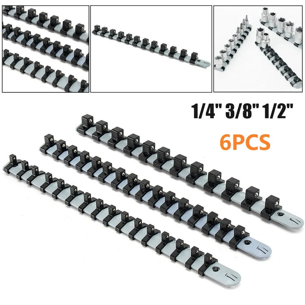 

1/4 3/8 1/2 Inch Socket Tray 6pcs/set Socket Tray Designed For Storing Loose Sockets Durable Organizer Socket Wrench