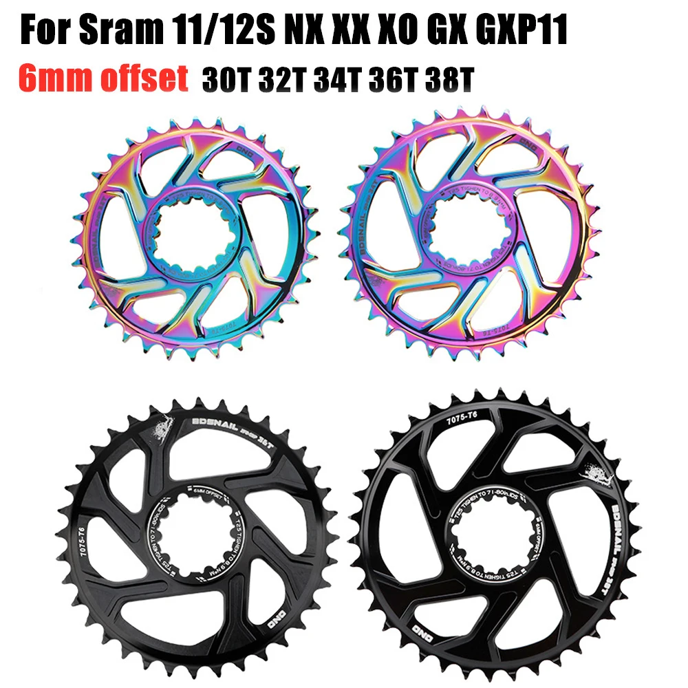 

Pedaleira da bicicleta coroa liga de alumínio 3mm 6mm offset redondo chainring para sram sx nx gx x01 xx1 mtb cárter