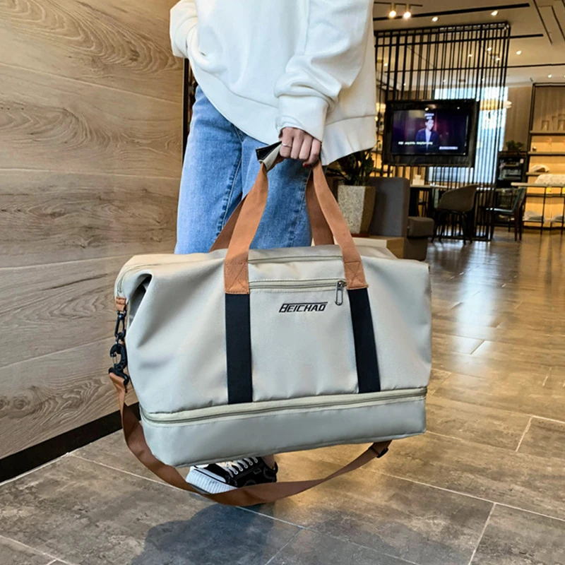 Fashion Travel Bags Women Large Capacity Men's Sports Waterproof Weekend Female Messenger Dry Wet Zip Pouch Accessories Supplies