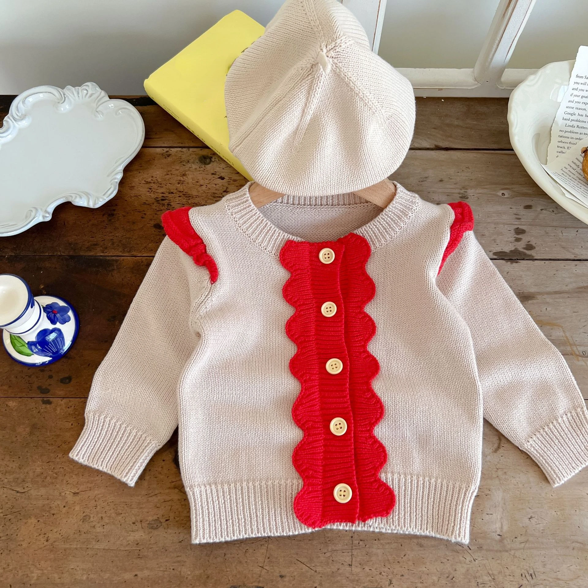 

2022 Spring Autumn Knitted Cardigan Sweater Baby Girls Clothing Girls Full Sleeve Solid Cotton Sweaters Jacket