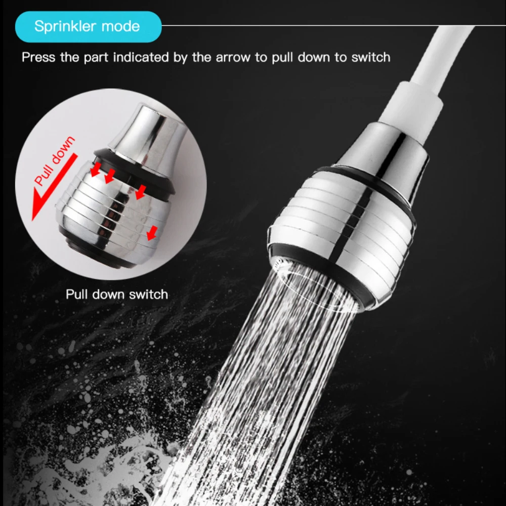 

Kitchen Faucet Extension Extender 360 Rotatable Long Hose Portable Pullable Foaming Bathroom Shower Faucet Spring Tube White