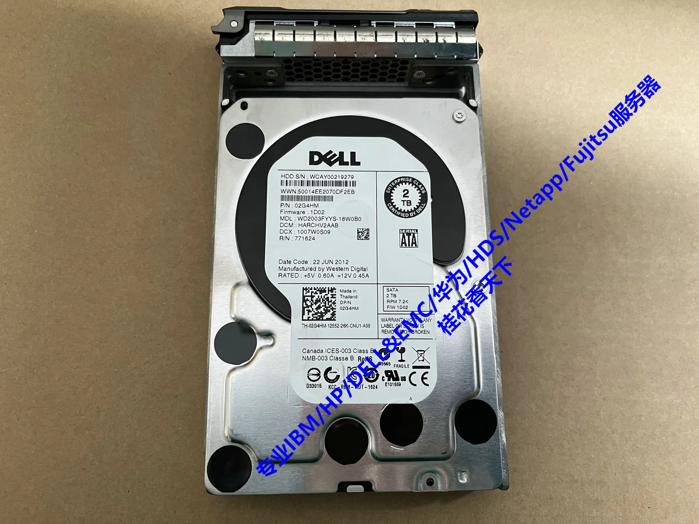 

Dell 02G4HM 2TB SATA 7.2K 3G 3.5" 2G4HM Server Hard Drive