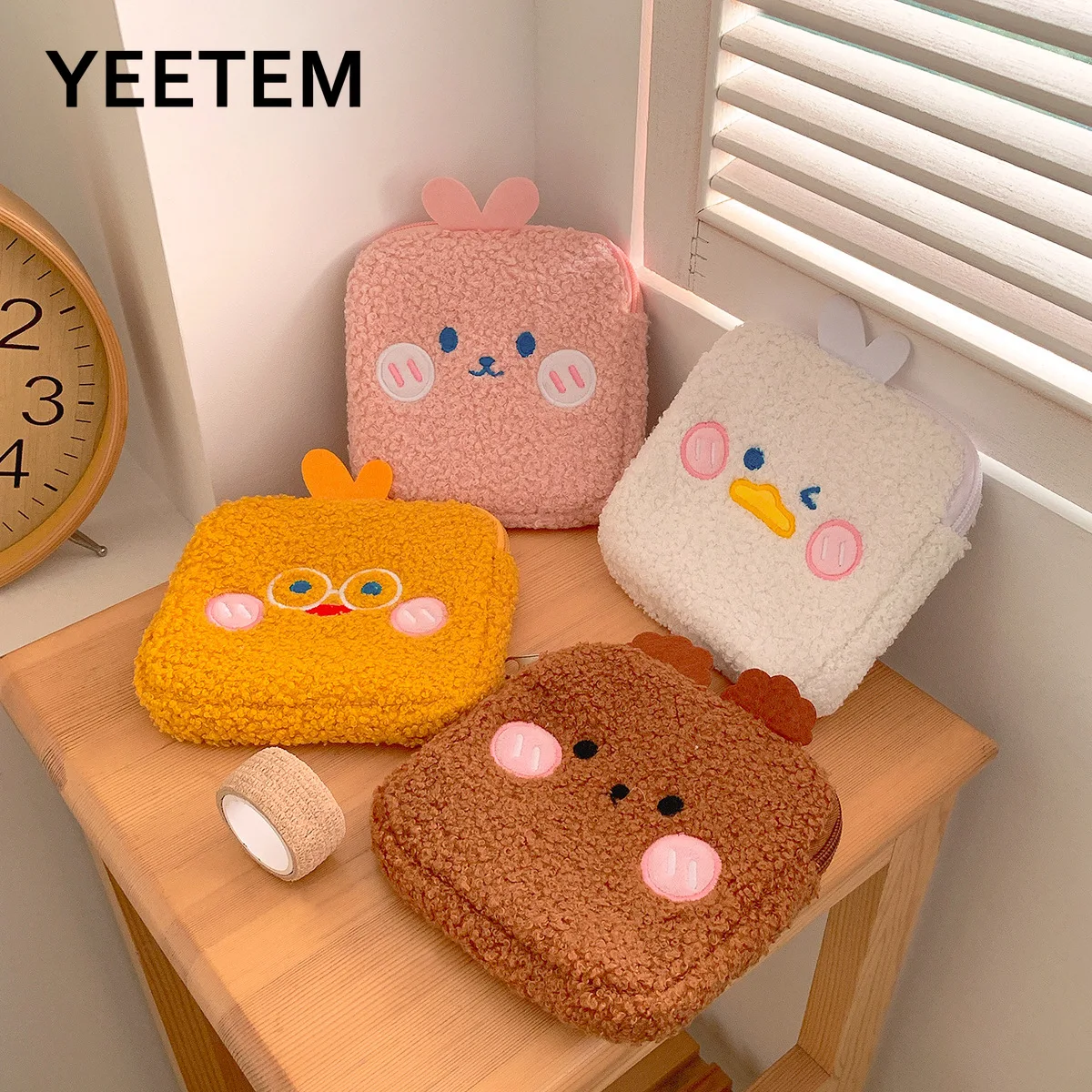 

Creative Toiletry Bag Cute and Portable Sanitary Napkin Bag Ins Wind Girl Storage Bag Cartoon Mini Storage Coin Bag