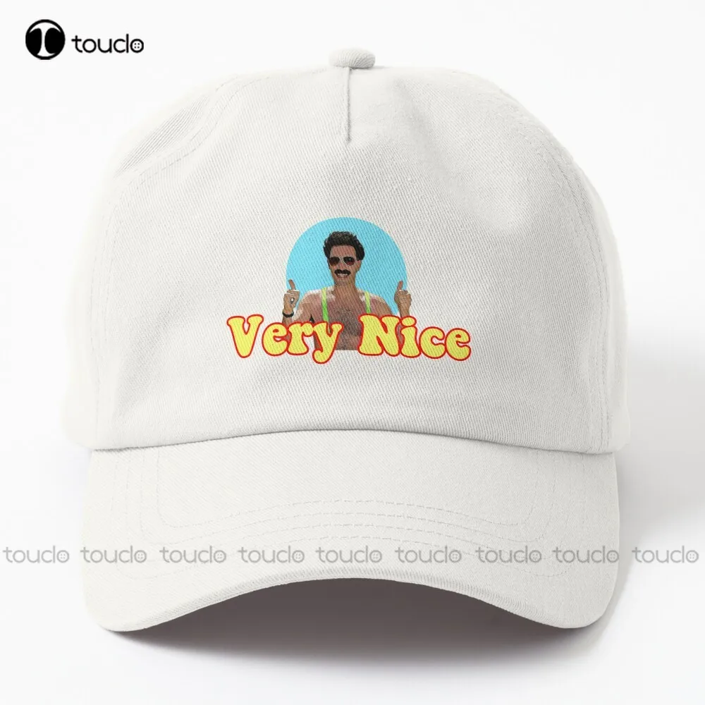 

Borat Very Nice Digital Artwork Dad Hat Golf Hats Personalized Custom Unisex Adult Teen Youth Summer Baseball Cap Sun Hats Funny