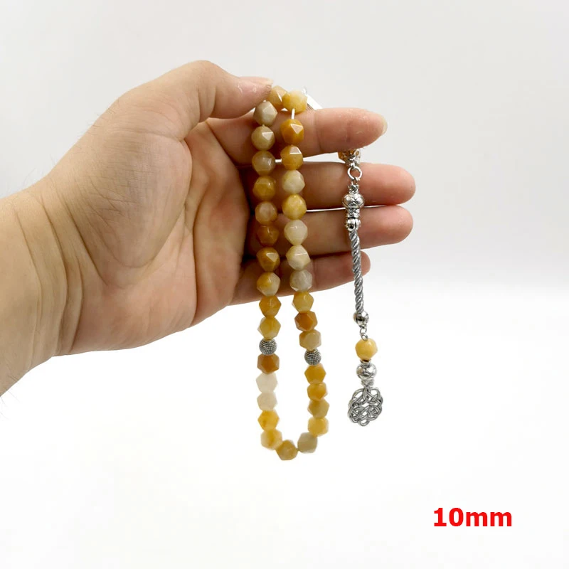Фото Алмазный камень ALBASHAN Tasbih, натуральный кварцит, нефрит, мусульманские молитвенные бусины Gfit Misbaha 33 45 51 66 99 100, четки №5