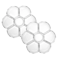 2pcs 4pcs clear flower watercolor tray 7 compartment color mixing tray with lid for diy craft painting