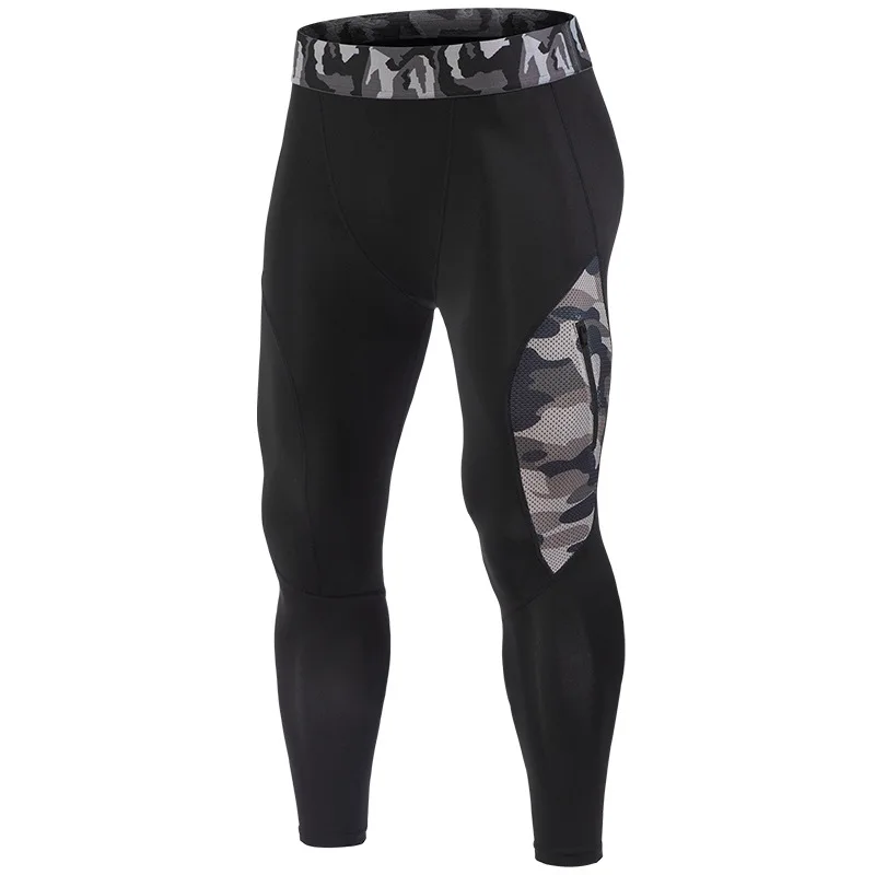 

Camouflage Men Running Tights Compression Pants For Man Elastic Fitness Leggings Basketball GYM Tights
