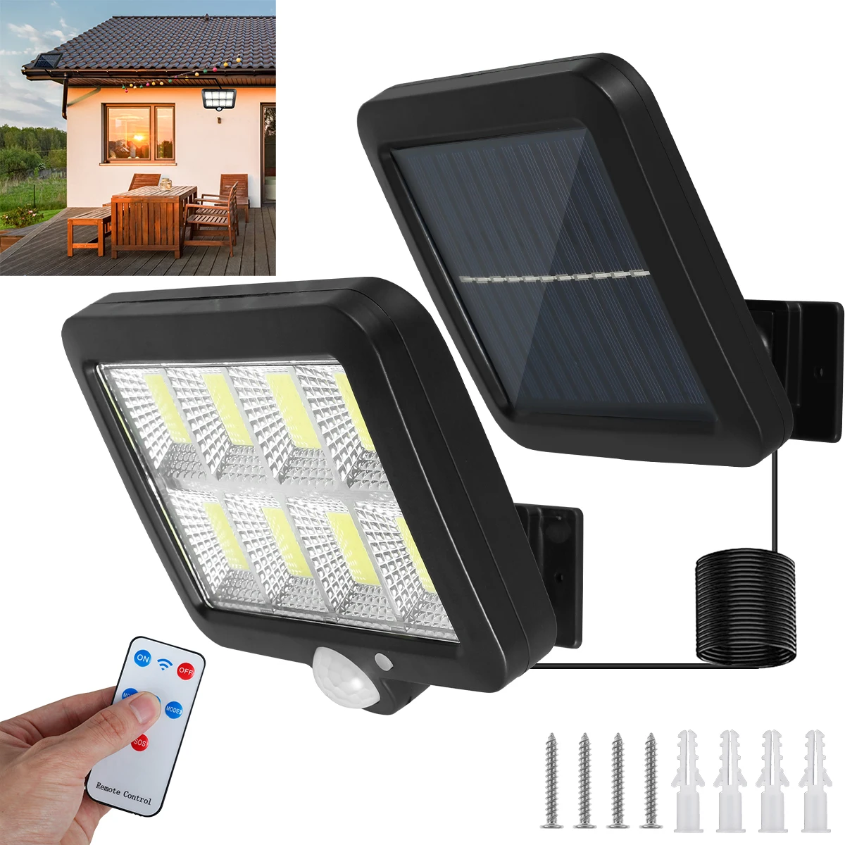 

LED Solar Split Wall Lamp 160COB Waterproof Motion Sensor Lamps Garden Street Lighting Solar Lamp For Garden Security Wall Light