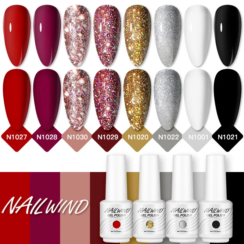 

Gel Nail Polish NAILWIND Gel Varnish Semi Permanent UV LED Nails Polish Manicure Nails Art Matte Top Base Coat Nail Gel Polish
