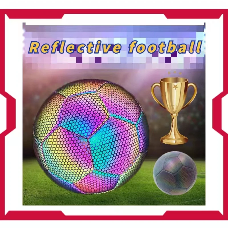 Reflective Soccer Ball Fluorescent Compact Anti-corrosion TPU Glowing in The Dark Adult Kids Luminous Night Glow Footballs Stud