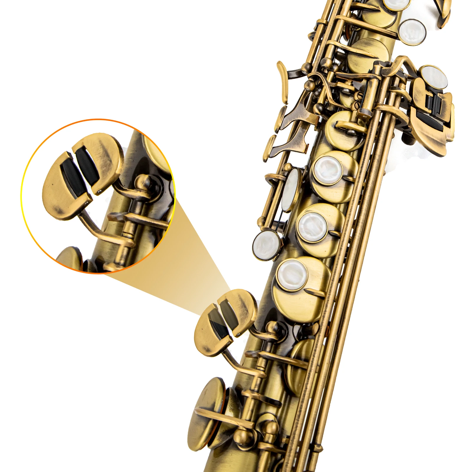 Японский искусственный саксофон-сопрано с искусственным покрытием из античной