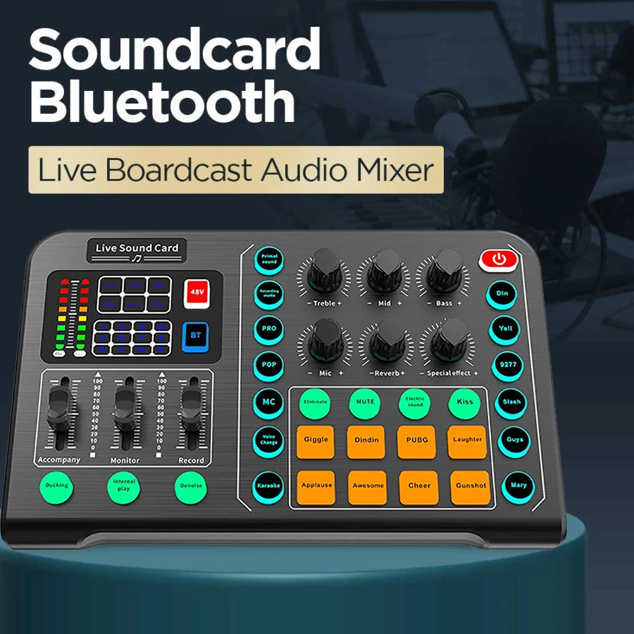 Аудиоинтерфейс С DJ-микшерными Эффектами Живая Звуковая Карта Голосовой