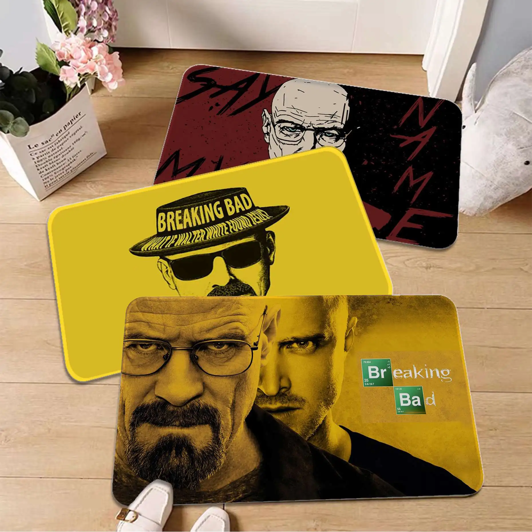 Фланелевый напольный коврик с принтом во все тяжкие декоративный для ванной