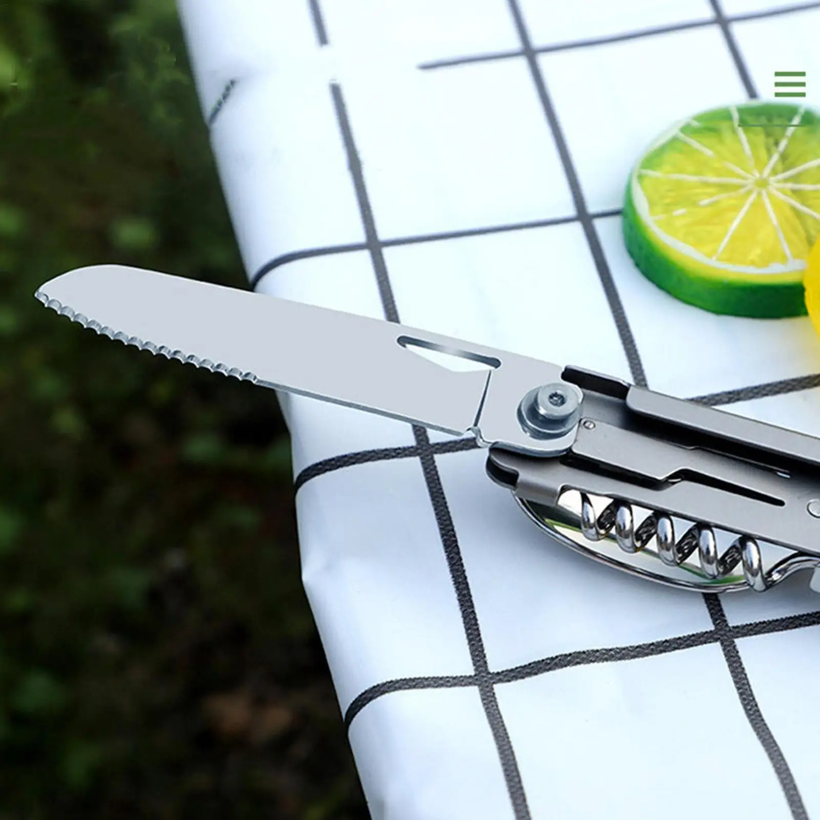 

Folding Tableware | Portable Camping Utensils Cutlery | Multi-Function Stainless Steel Reusable Foldable Fork Knives Spo