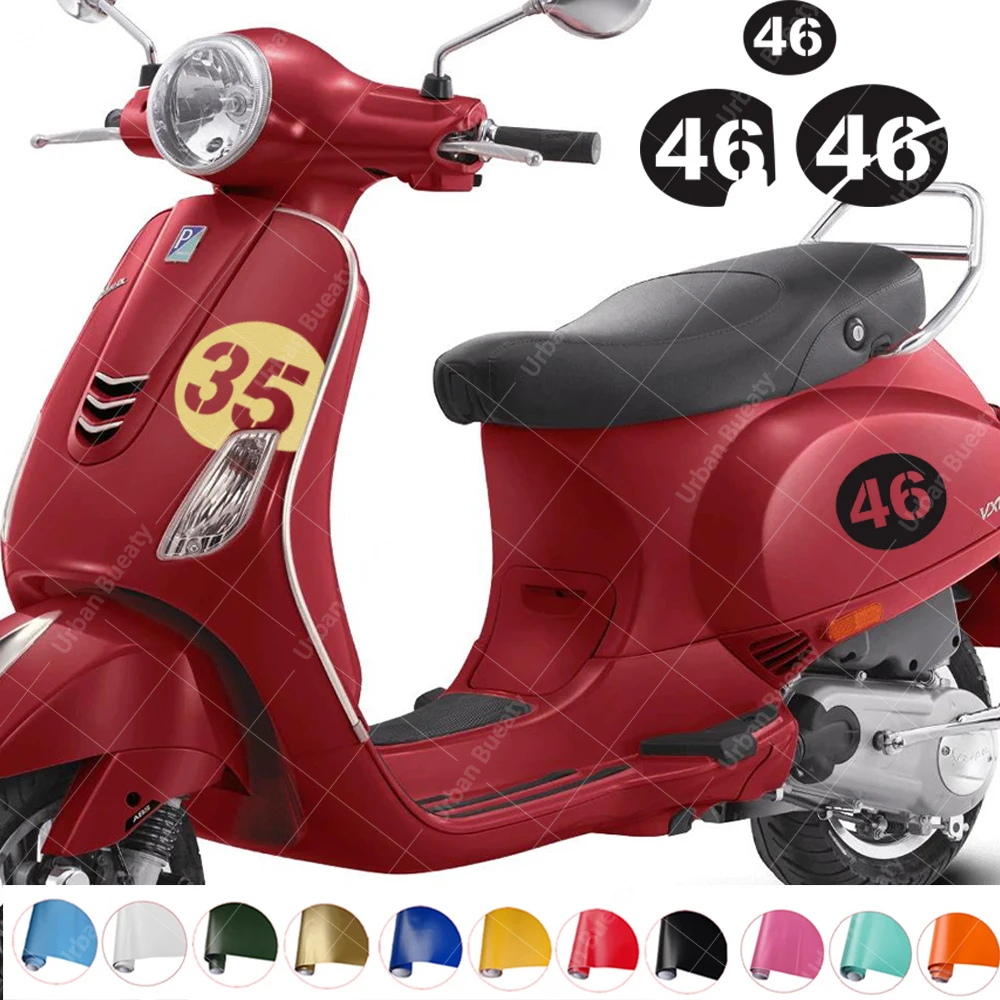 

Motorcycle number 35-51 Decal 75th Anniversary For Piaggio Vespa PRIMAVERA GTS super 300 946 GTV 150 50 Sprint Sei Giorni Picnic