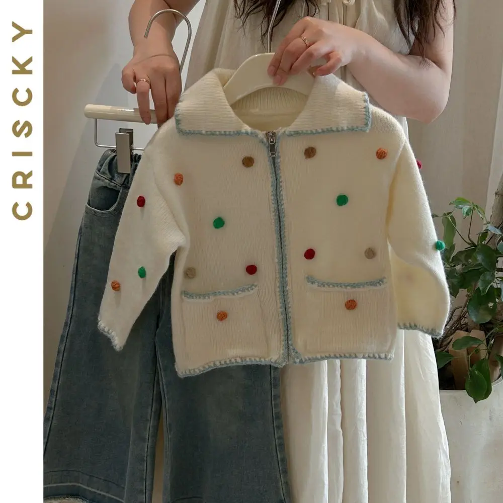 

Детский свитер для девочек, новинка 2023, Осеннее Детское пальто для девочек, вязаный свитер, пальто, верхняя одежда, кардиган, детская одежда