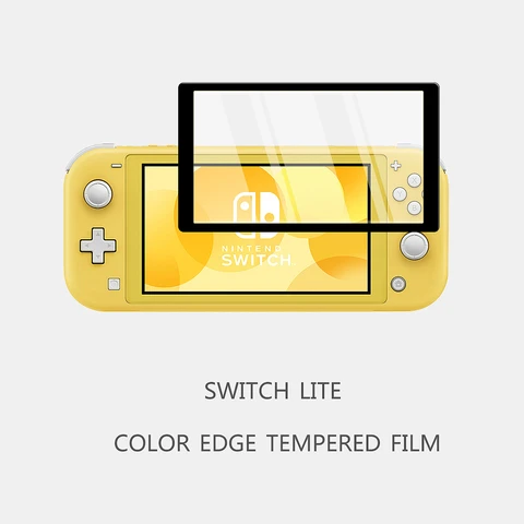 Защита экрана для консоли Nintendos Switch Lite 9H, цветная рамка, пленка из закаленного стекла, захваты для больших пальцев, аксессуары для NS Switch