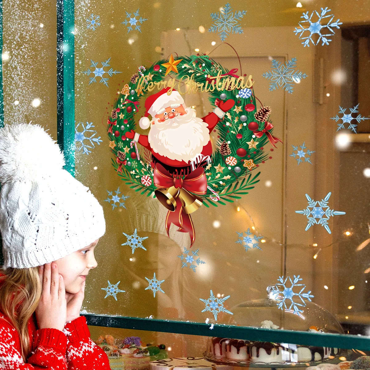 Наклейка на стену в виде Санта-Клауса