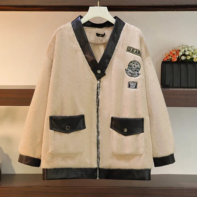 

Женское зимнее пальто с V-образным вырезом, на молнии