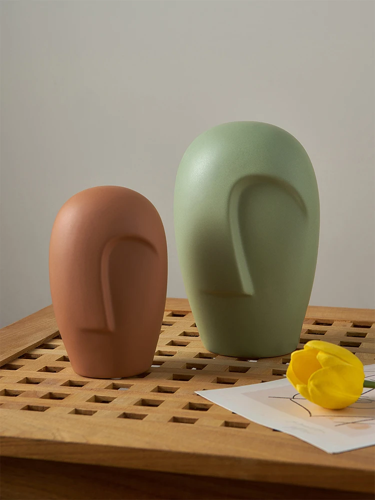 

Human Face Vase Modern Ceramic Home Decor Living Room Dried Flower Arrangement Decoration Ornaments Vases Декор Для Дома