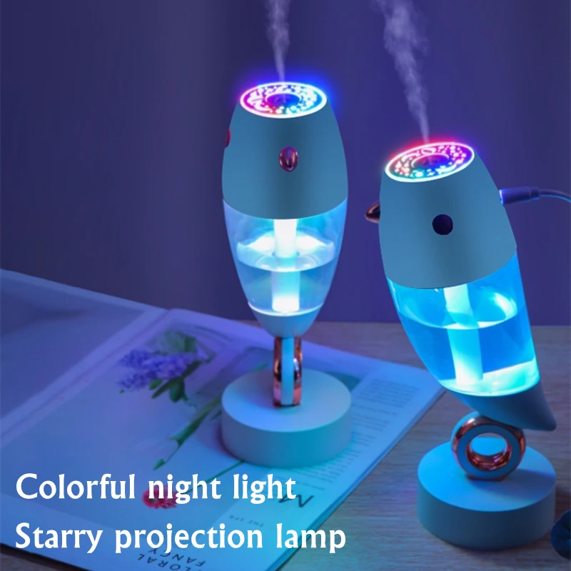 

360° Rotated Cute Bird Air Humidifier USB Ultrasonic Cool Mist Maker Fogger with LED Projection Lamp For Home Room Fragrance