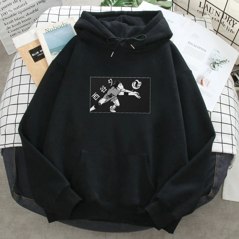 

Haikyuu Anime Hoodie Man Nishinoya Karasuno Harajuku Casual 2021 Spring Autumn Fleece Streetwear Homme Graphic Sweatshirt COTTON