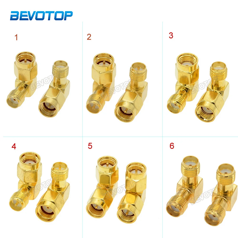 

2 PCS/Lot SMA to SMA Connector 90 Degree Right Angle SMA Male to Female Adapter for WIFI Antenna / FPV RF Connector