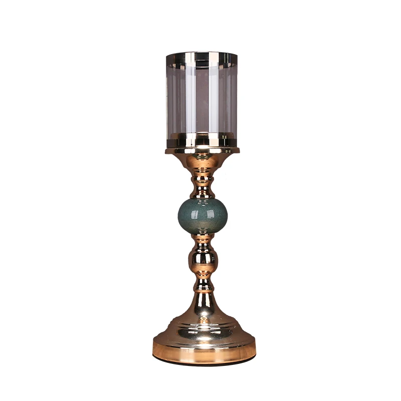

Luxury Metal Candle Holders Glass Gold Creative Wedding Centerpieces Candlestick Chandelier Bougeoir Pillar Candle Holder EA60ZT