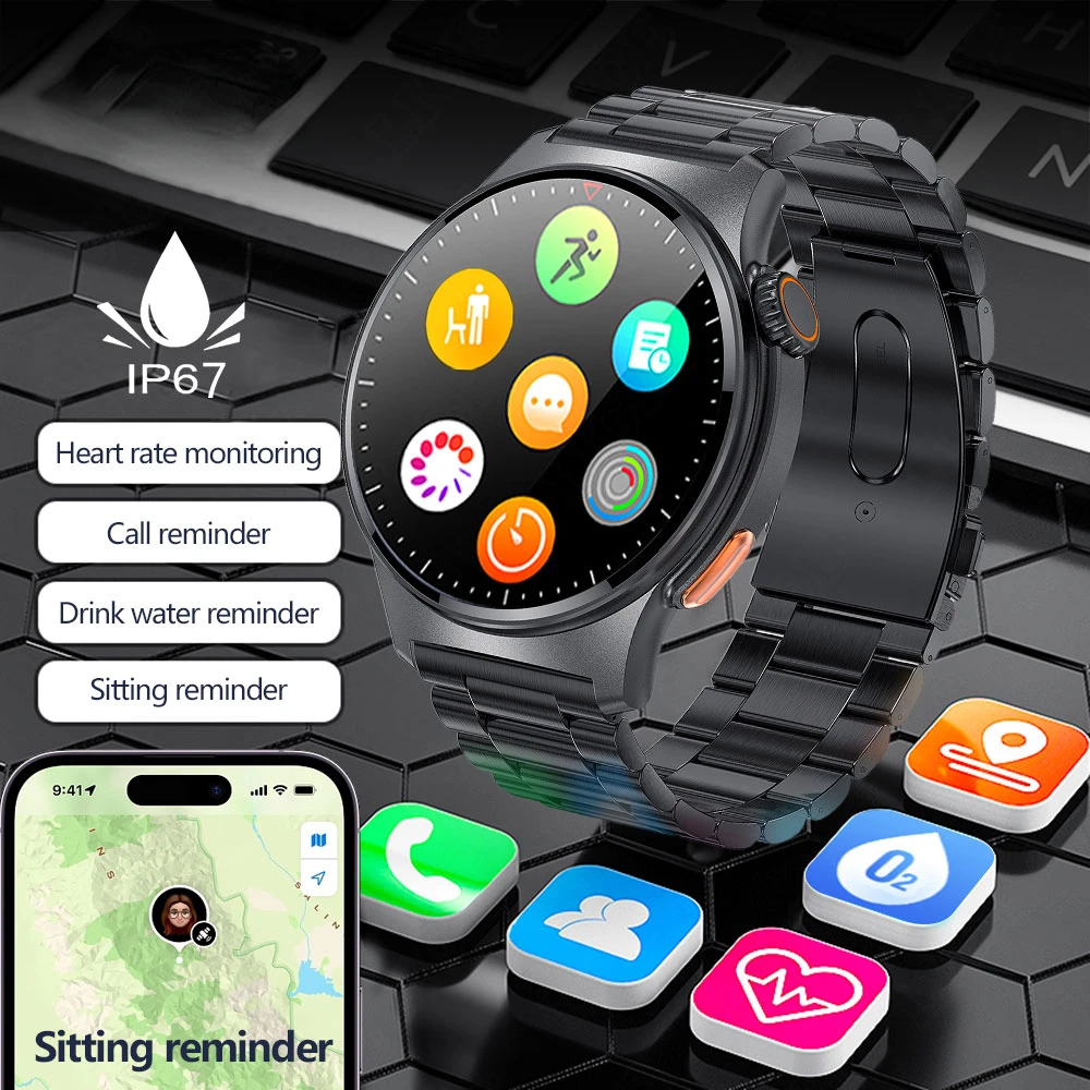 

Новинка 2023, Смарт-часы с ЭКГ + ППГ, Bluetooth, вызовы, мужской GPS трек, спортивный браслет, водонепроницаемый мужской Смарт-часы с монитором темпер...