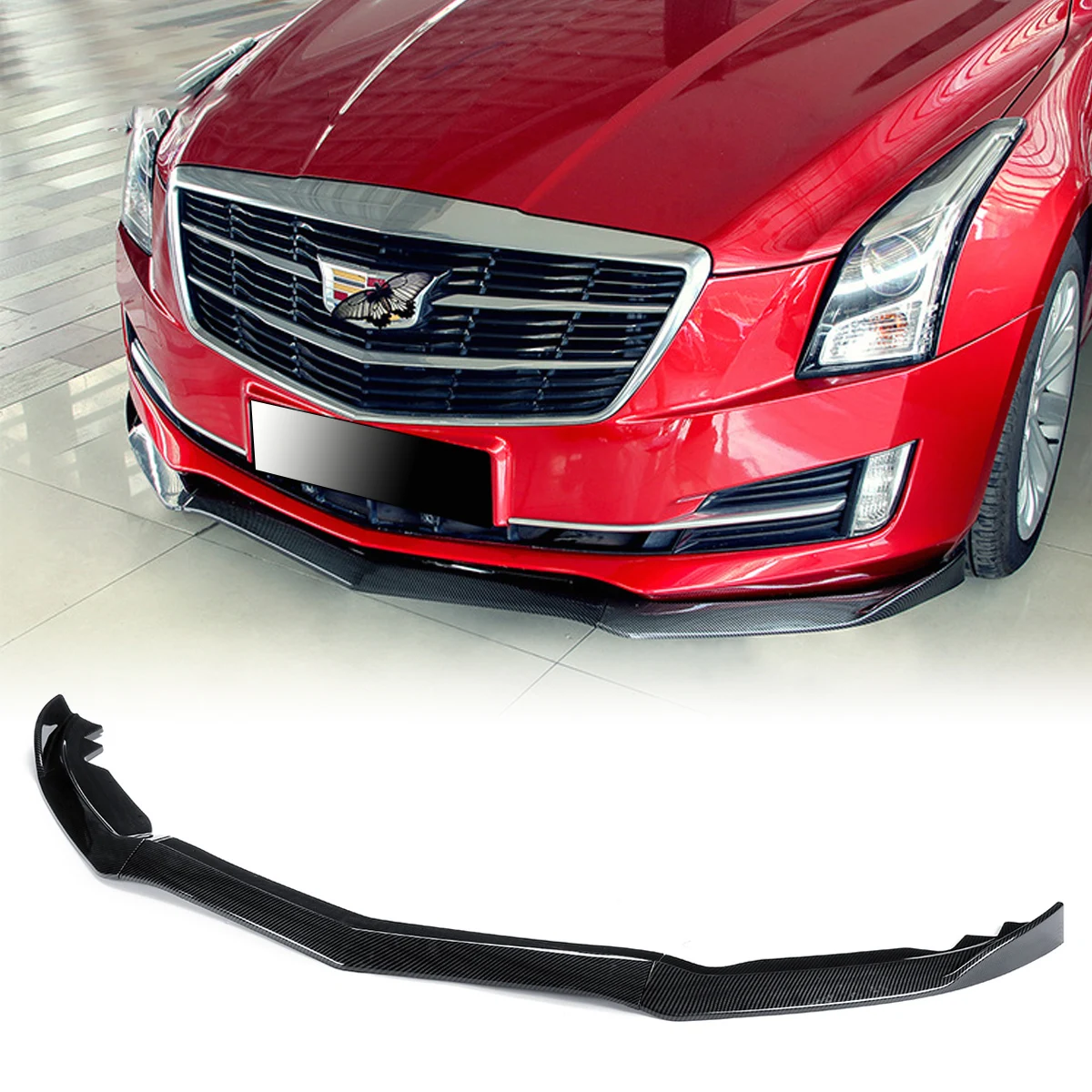 Черный углеволоконный внешний вид передний бампер боковой разветвитель нижний