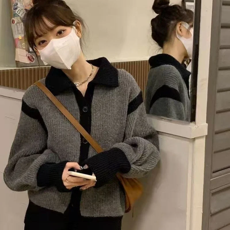 

Женский свитер с высоким воротником в Корейском стиле, осенне-зимний свободный мягкий Повседневный вязаный свитер, пальто-кардиган