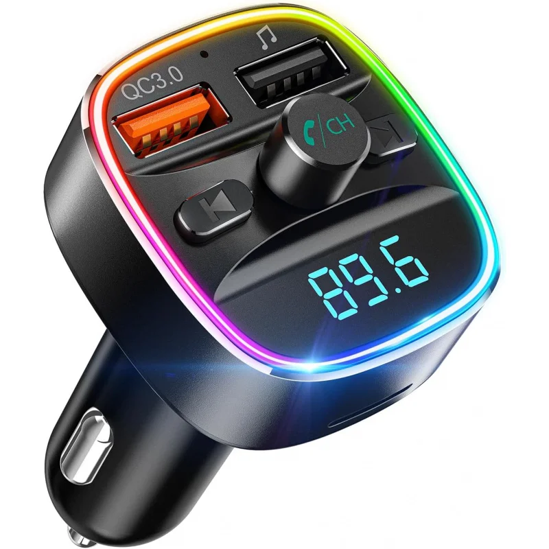 Фото FM-передатчик Nulaxy, адаптер Bluetooth с двойным зарядным устройством USB, беспроводное радио, автомобильный комплект, MP3-плеер, поддержка TF-карты и №1