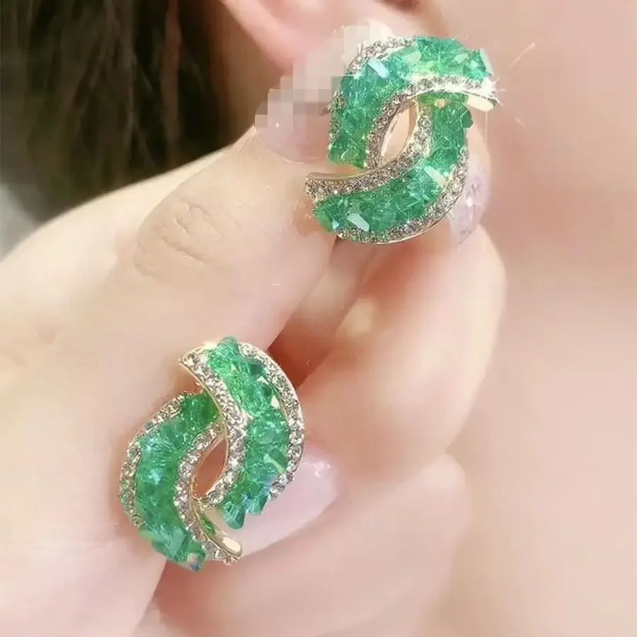 Новинка 2023 роскошные легкие серьги-гвоздики с кристаллами серебро S925 серьги