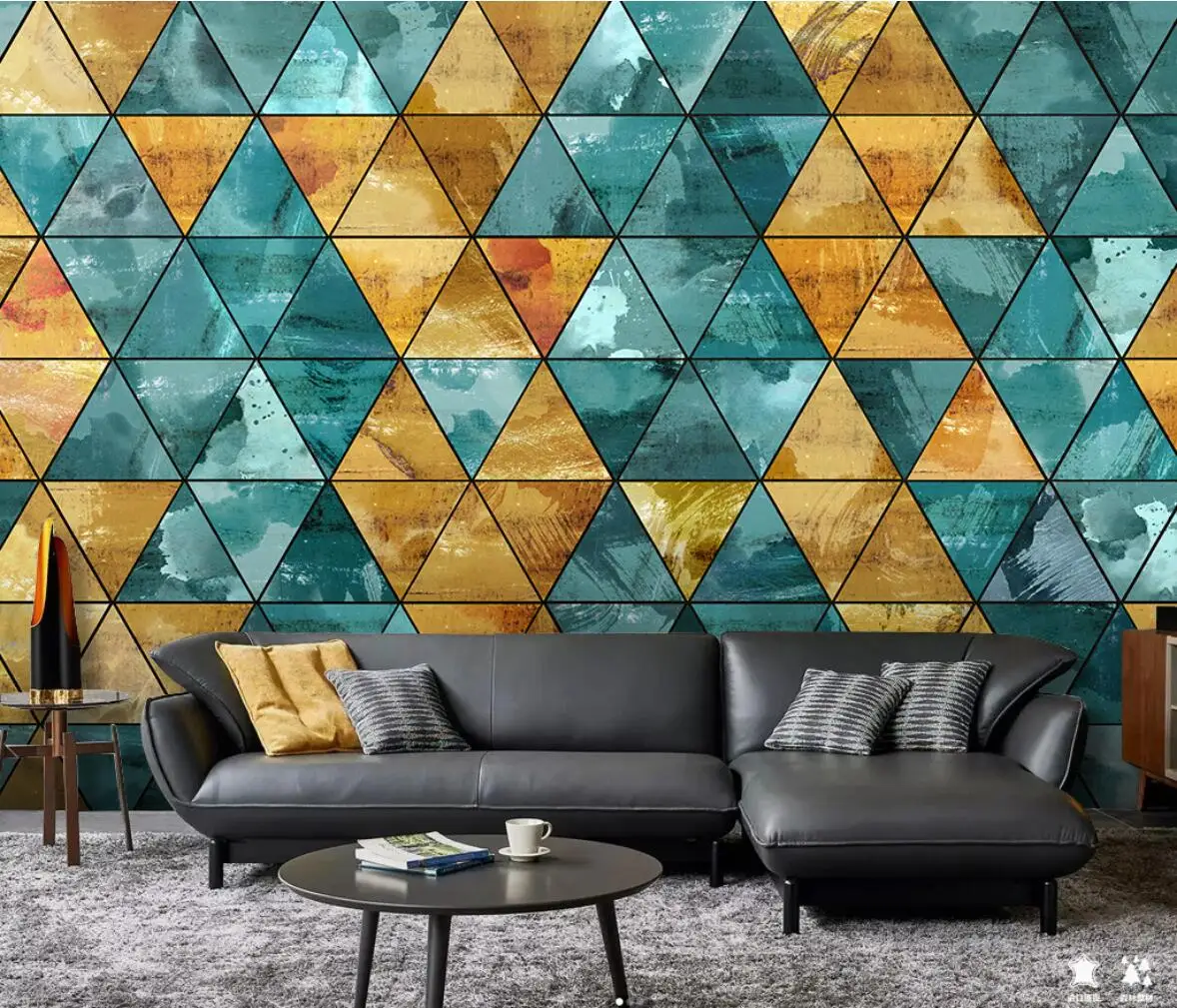 

beibehang Custom 3d wallpaper mural modern abstract geometric american style colorful brick texture background wall wall paper