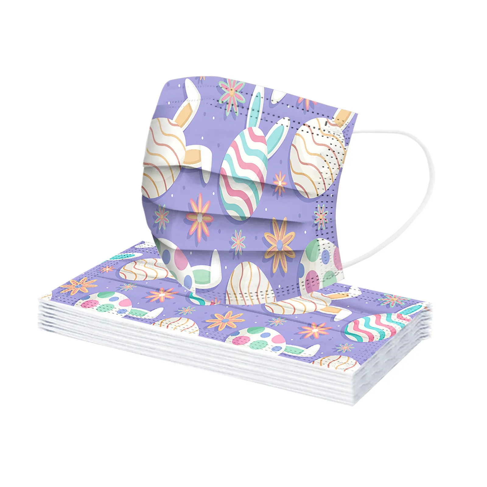 50 шт. детская Пасхальная одноразовая маска для лица с принтом кролика |