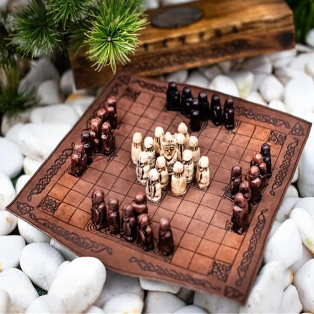 

Детские и взрослые настольные шахматы Backgammon drauзахи набор шахматных фигур викингов из смолы настольная игра