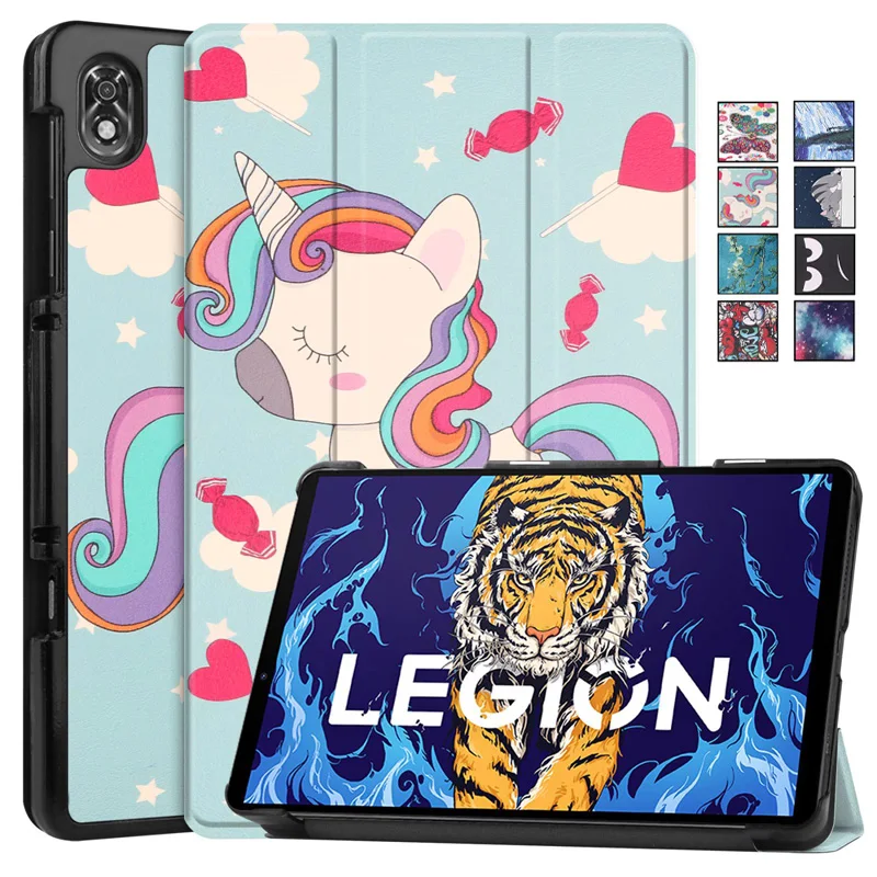 

Чехол для Lenovo Legion Y700 8,8 дюйма, милый кожаный чехол-подставка с рисунком, защитный смарт-чехол для Funda Lenovo Y700 Legion Y700, чехол для детей
