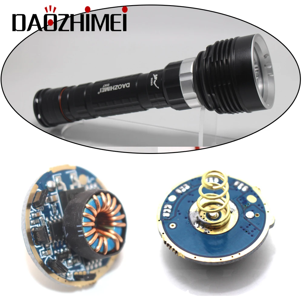 DX7 Diving Flashlight Driver Circuit board 3 modes  Magnetic control drive board for 3 x 18650 T6 L2 diving torch
