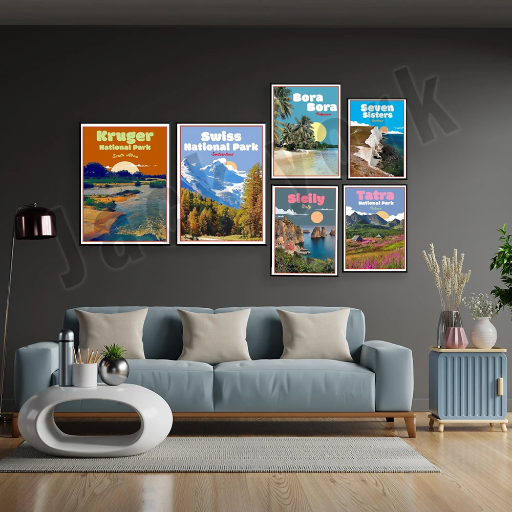 Постер для путешествий в парке полиция Бора |