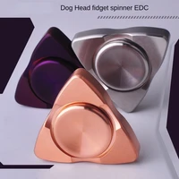 dog head fingertip gyro damascus metal gyro adult edc pressure reduction toy hand spinner