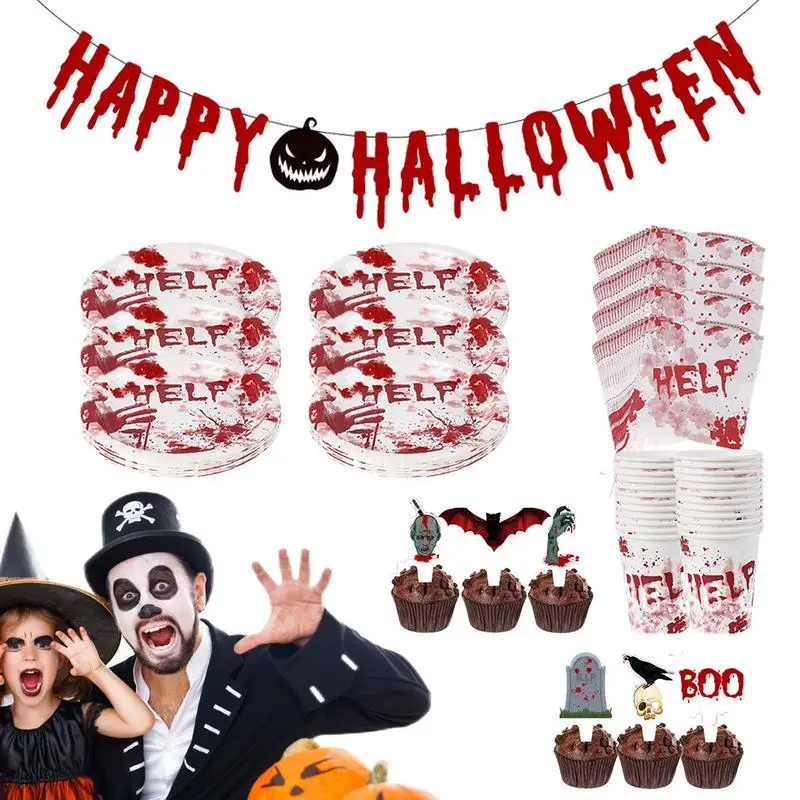 Spooky Tableware Set Dinner Plates Set For Holidays Events