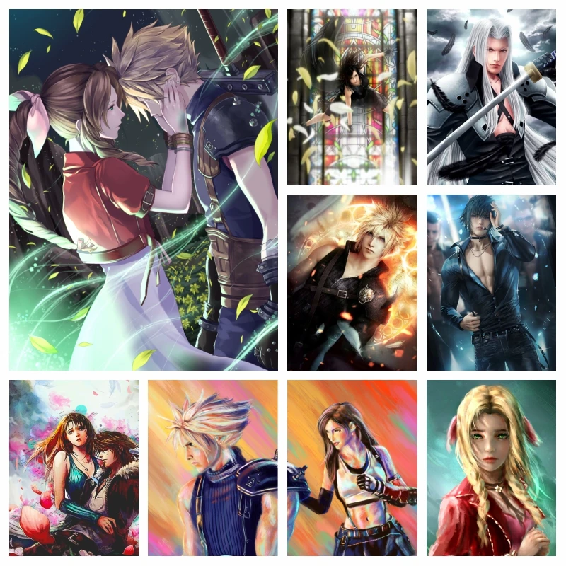 

Anime Final Fantasy Advent Children Diamond Art Painting AB Full Square Round Drills Sephiroth Photo Mosaic Cross Stitch Decor